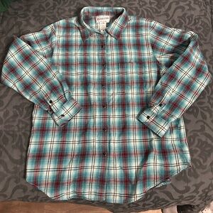 Pendleton blue red plaid pearl snap medium flannel